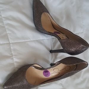 Metallic mixed colors dressy heels